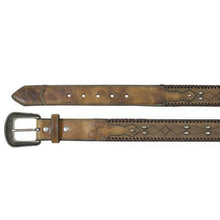 Load image into Gallery viewer, Hooey Western Mens Belt Leather Laced Studded Brown - Size 36
