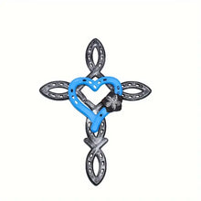 Load image into Gallery viewer, Horseshoe Cross with Heart Wall Decor - Choose From 3 Colors!