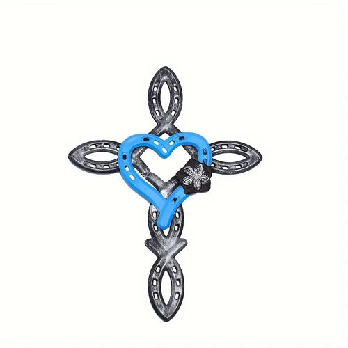 Horseshoe Cross with Heart Wall Decor - Choose From 3 Colors!