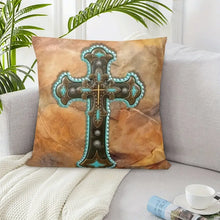 Load image into Gallery viewer, Cross Accent Pillow - 18&quot; x 18&quot;