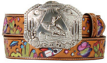 Load image into Gallery viewer, "Cosmic Cowgirl" Ladies' Western Multi-Colored Belt (1-1/2")