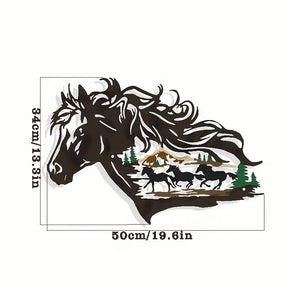 Running Horses Metal Art - 19.69" Wide