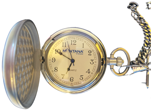 Crossed Pistols Small Silver Inlay Pocket Watch – Wild West Living