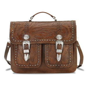 "Retro Romance" Western Leather 2-Compartment Briefcase by American West