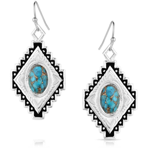 Diamond of the West Turquoise Earrings - Made in the USA!