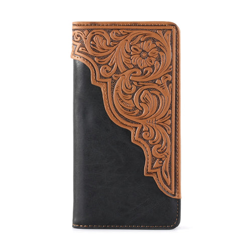 Western Floral Embossed Men's Rodeo PU Leather Wallet