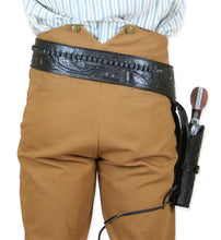 Load image into Gallery viewer, Hand Tooled Leather Gun Belt with Single Holster - .45 Caliber