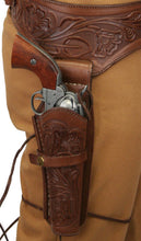 Load image into Gallery viewer, Hand Tooled Leather Gun Belt with Single Holster - .22 Caliber