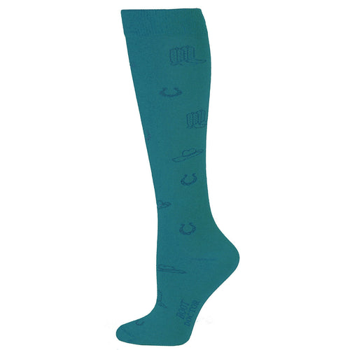 Boot Doctor Ladies' Over the Calf Socks - Turquoise