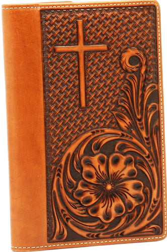 Western Floral Tooled Bible Cover with New Testament