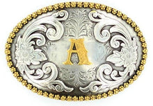 Load image into Gallery viewer, Choose Your Initial Oval Belt Buckle