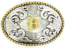 Load image into Gallery viewer, Choose Your Initial Oval Belt Buckle