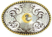 Load image into Gallery viewer, Choose Your Initial Oval Belt Buckle