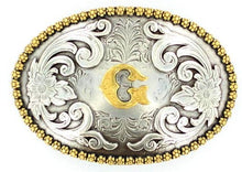 Load image into Gallery viewer, Choose Your Initial Oval Belt Buckle