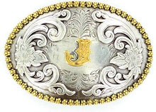 Load image into Gallery viewer, Choose Your Initial Oval Belt Buckle