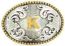 Load image into Gallery viewer, Choose Your Initial Oval Belt Buckle