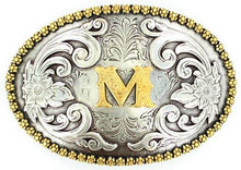 Load image into Gallery viewer, Choose Your Initial Oval Belt Buckle