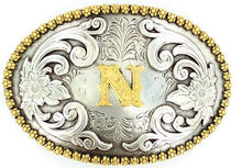 Load image into Gallery viewer, Choose Your Initial Oval Belt Buckle