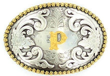 Load image into Gallery viewer, Choose Your Initial Oval Belt Buckle