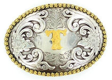 Load image into Gallery viewer, Choose Your Initial Oval Belt Buckle