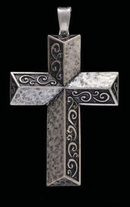(3DB-PD1007) Western Antique Silver Cross Pendant