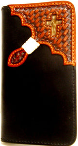(3DB-TLPH017) Western Black/Tan Cell Phone Case/Wallet for Samsung Galaxy S4by Tony Lama