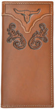 Load image into Gallery viewer, (3DB-W798) Western Tan Leather Longhorn Rodeo Wallet