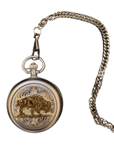 Load image into Gallery viewer, Buffalo Small Silver Inlay Pocket Watch