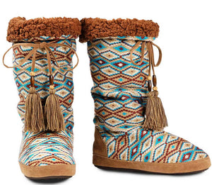 "Kaya" Ladies' Slippers with Aztec Design