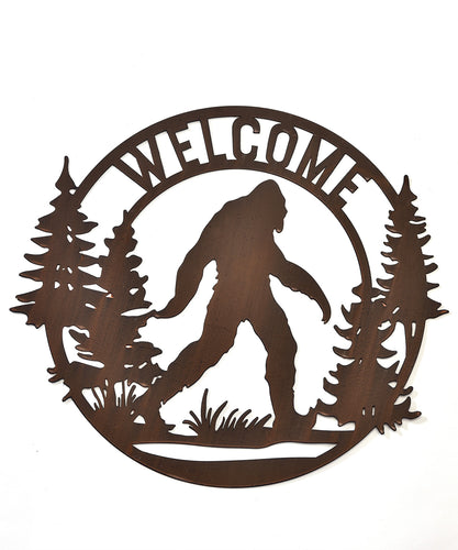 Bigfoot Metal Welcome Sign