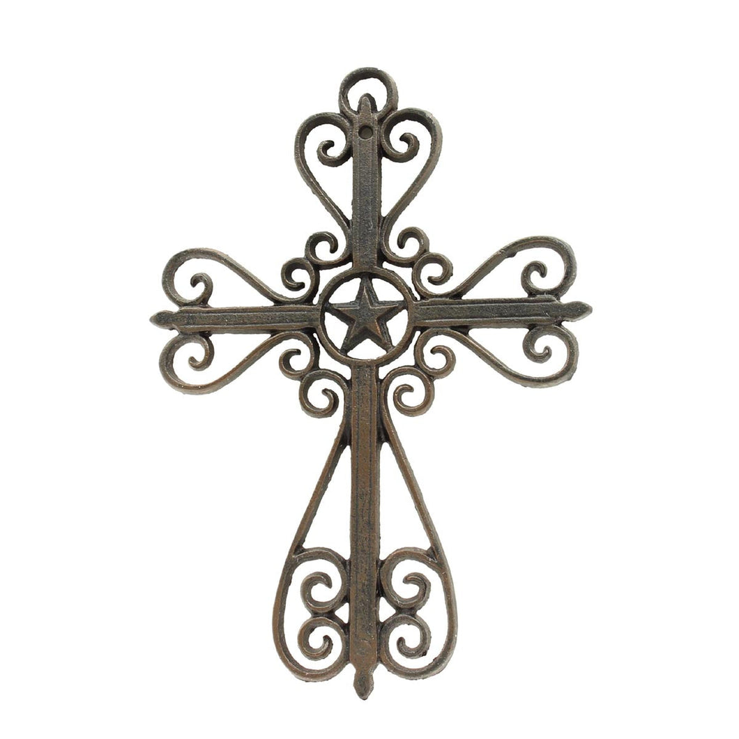 Western Iron Wall Cross with Star