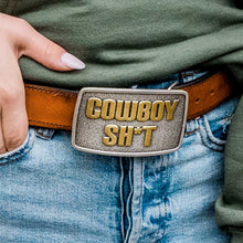 Load image into Gallery viewer, Cowboy Sh*t Rectangular Attitude Buckle