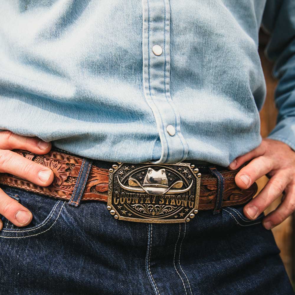 Cowboy Belt Buckle Country Strong Western Belt Buckle – Wild