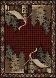 "Lost Cove Red" Western/Lodge Area Rug Collection - Available in 4 Sizes!