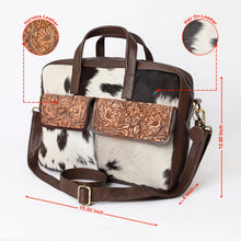 Load image into Gallery viewer, Western 100% Genuine Hair On Leather Messenger Bag/ Laptop Briefcase