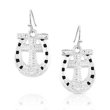 Load image into Gallery viewer, Sole to Soul Horseshoe & Cross Earrings - Made in the USA!