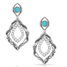 Load image into Gallery viewer, Twisted in Time Crystal Turquoise Earrings