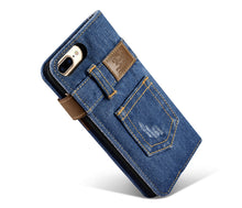 Load image into Gallery viewer, Denim Cell Phone Flip Case Wallet for iPhone 7/8 and 7/8 Plus (Choose Model)