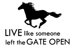 "Live Like Someone Left The Gate Open" Wall Vinyl Decal