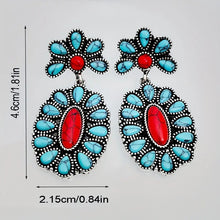 Load image into Gallery viewer, Bohemian Turquoise & Cobalt Earrings