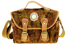 Load image into Gallery viewer, Genuine Leather Washed Canvas Shoulder/Crossbody Travel Bag - Camo