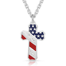 Load image into Gallery viewer, Born in the USA Cross Necklace