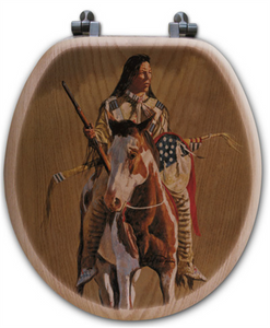 "Ghost of the Plains " Oak Toilet Seat