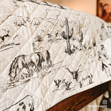 Load image into Gallery viewer, "Ranch Life" Western Toile Reversible Quilt Set
