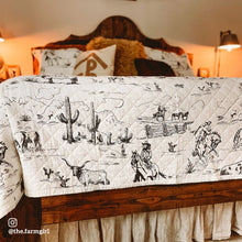 Load image into Gallery viewer, "Ranch Life" Western Toile Reversible Quilt Set