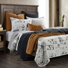 Load image into Gallery viewer, "Ranch Life" Western Toile Reversible Quilt Set