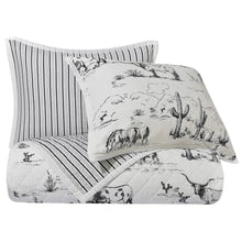 Load image into Gallery viewer, "Ranch Life" Western Toile Reversible Quilt Set