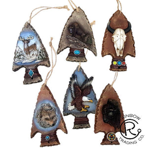 Wildlife Arrowhead Christmas Ornaments - Set of 6