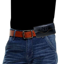 Load image into Gallery viewer, Praying Cowboy Genuine Leather Belt Loop Holster Cell Phone Case Black