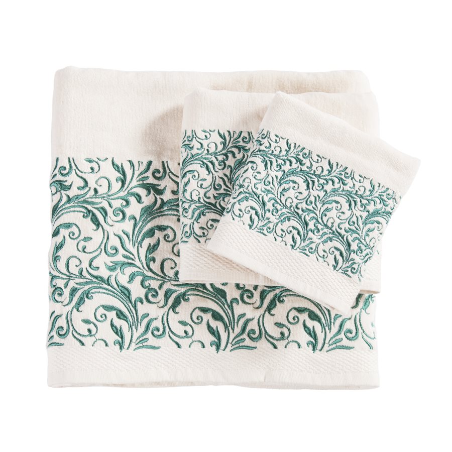 Western Scroll Turquoise Towel Set - Brown, Black Forest Decor